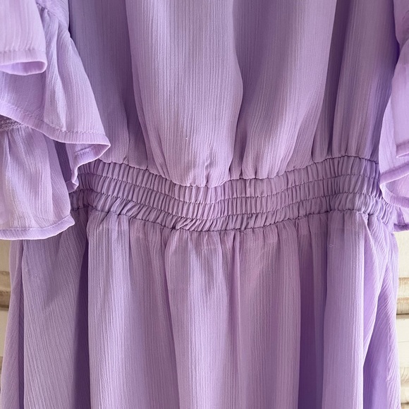 Revolve Endless Rose Lavender off the shoulder dress size L NWT Smocked Waist. - Picture 3 of 8